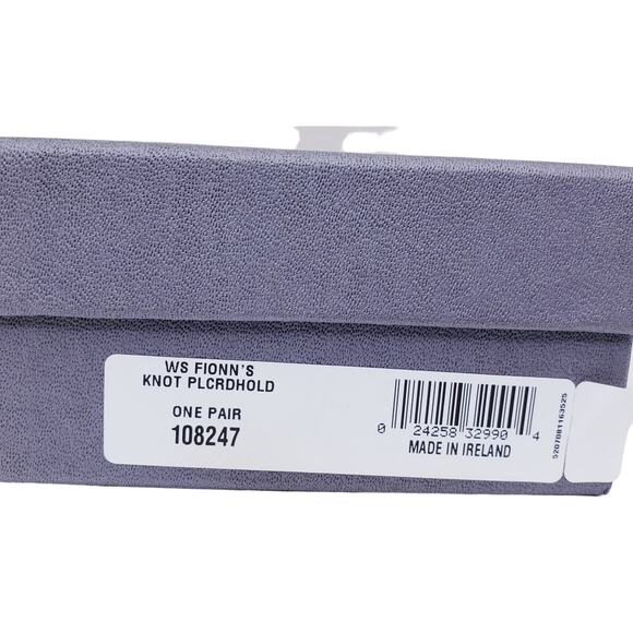 WATERFORD CRYSTAL WS Fionn's Knot Place Card Holders Set of 2 w/ Box *Tiny Flaw* - Picture 4 of 11